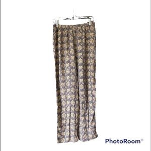 Vintage Blue floral 100% Rayon wide leg size 2X